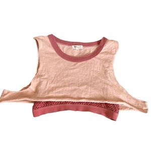 Silence & Noise crop tank top layered mesh size medium